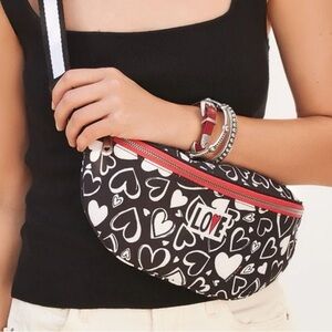 Brighton Endless Love Belt Bag Crossbody Heart Print Women's Bag NWT